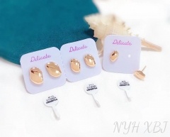 Smooth small fine style stud earring