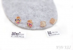 Colorful zircon fine heart earring