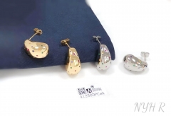 Colorful zircon polishing style water drop earring