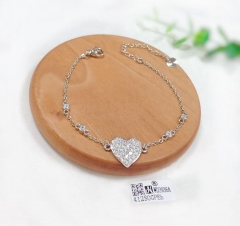 Concise heart style zircon bracelet