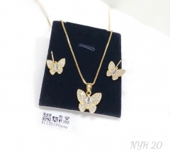 Butterfly model concise earring necklace set