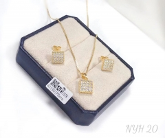 Square style exquisite earring necklace set