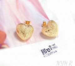 Frosted heart style fashion earring