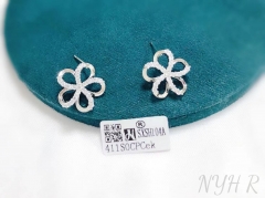 Concise flower model earring