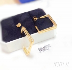 Square model hollow style fine earring