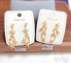 Fashion flower dazzling style pendant earring