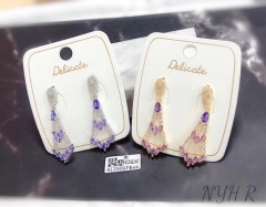 Sumpuous style zircon pendant earring