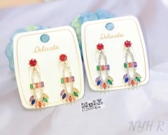 Fashion fine colorful zircon earring