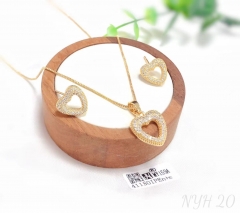 Hollow heart style fashion earring necklace set