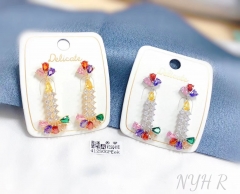 Colorful fine style zircon earring