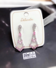 Sumptuous fashion pink zircon earring