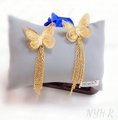 Butterfly model tassel fine earring