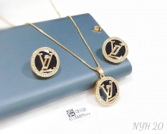 Classic LV model gold/silver earring necklace set