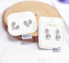 Heart/round pendant polishing earring