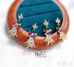 Colorful flower fashion pendant earring