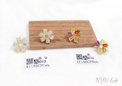 Simple fine flower colorful earring