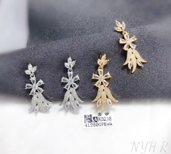 Dazzling flower fashion pendant earring