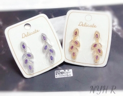 Purple zircon exquisite zircon earring