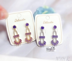 Purple style high-end pendant earring