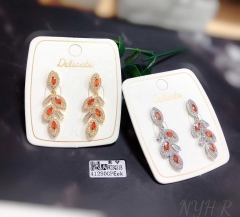 Orange red zircon gorgeous pendant earring