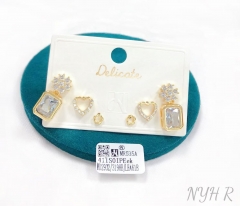 Square/heart/star shape dazzling earring