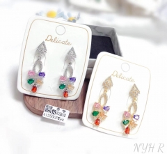 Colored zircon exquisite pendant earring