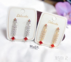 Fishbone shape exquisite pendant earring