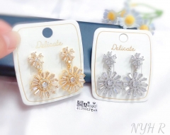 Exquisite flower model trendy pendant earring