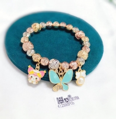 Kuromi/butterfly/bow pearl pendant cute bracelet