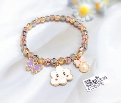 Cloud/butterfly/bow pearl pendant beaded bracelet