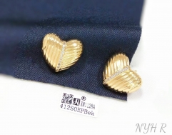 Heart model zircon gold/silver stud earring