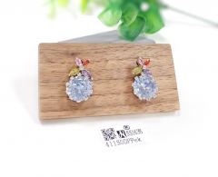 Dazzling zircon style gold/silver earring