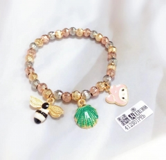 Bee/shell/rabbit pendant beads bracelet