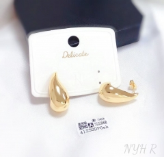 Water drop shape polishing earring