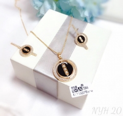 Classic model gold/silver earring necklace set