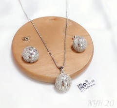 Ball model exquisite silver/gold earring necklace set