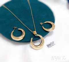 Polishing arc model exquisite earring necklace set