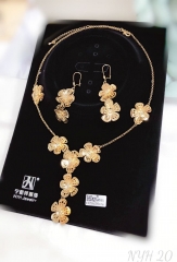 Trendy flower model exquisite earring necklace set