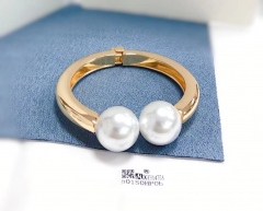 Exquisite fashion pearl style gold/silver bangle