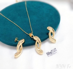 Irregular model polishing earring necklace set