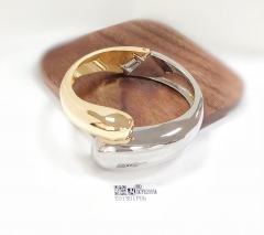 Gold/silver style overlapping bangle