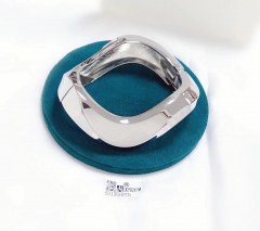 Polishing square shape silver/gold bangle