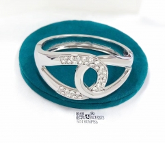 Classic double C style exquisite silver/gold bangle