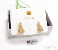 Crown shape popular gold/silver stud earring