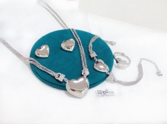 New style trendy heart model silver/gold jewelry set