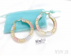 Exquisite simple color mixing hoop earring