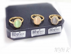 Green/skin/grey crystal shiny rings