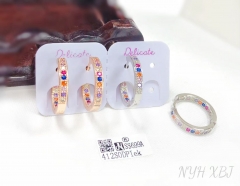 Colored zircon exquisite hoop earring