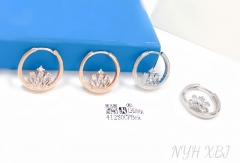 Crown shape shiny earring