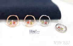 Crown shape shiny hoop earring